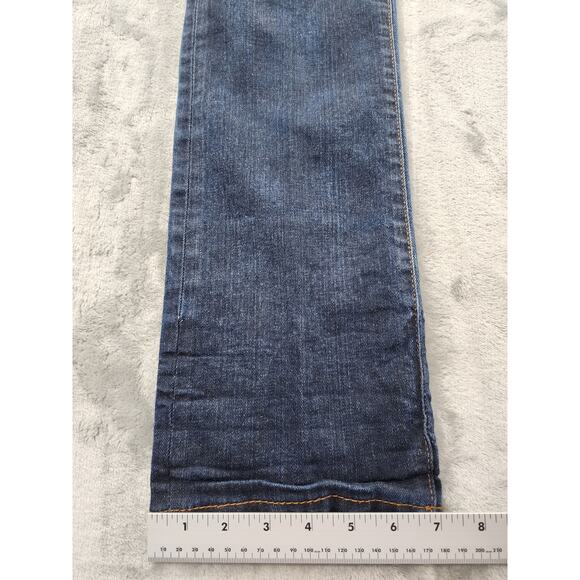Zara Man Black Tag Straight Leg Denim Jeans Size 30 Blue Dark Wash Stretch Slim - Picture 15 of 16